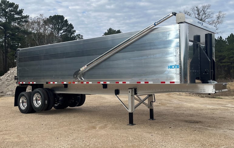 Hicks 2025 Frame Type Aluminum End Dump Trailer front right side view